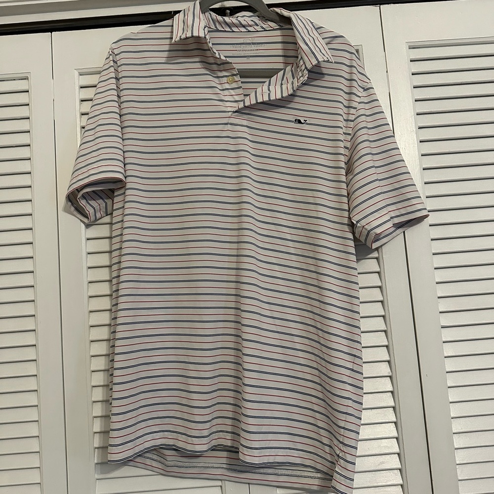 Vineyard Vines Red, White, and Blue Performance Polo Shirt